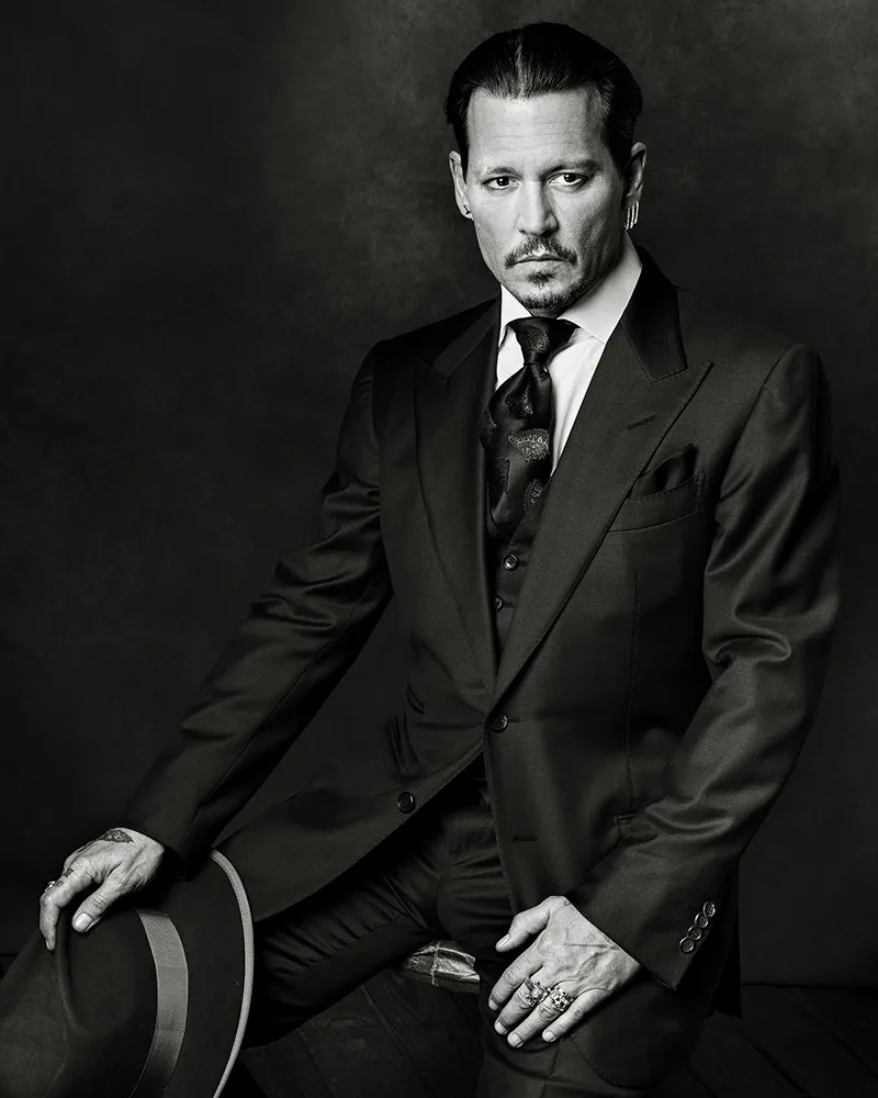 dark-grey-hand-painted-photography-backdrop Dark textured photo studio backdrop. Great for B&W portraits and fashion. Portrait of Johnny Depp by Marco Grob